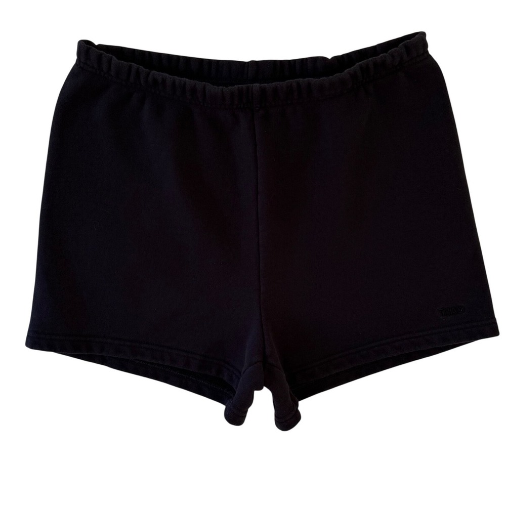 TNA Aritzia Cozy Fleece Perfect Fit Black Sweatshorts Shorts Size Medium